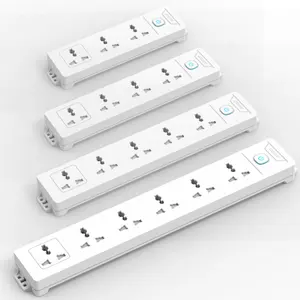 Power Strip, Overload protection Power strip with plug, Extension Cord with 3 4 5 6 Outlets on off switch