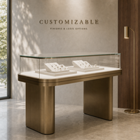 Antike Schmuckvitrine im italienischen Stil, Glas-Thekenvitrine, Ausstellungsvitrine für Schmuckgeschäft, Möbelgroßhandel