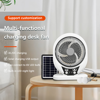 Baru portabel Harga Murah Outdoor meja bundar 8-Inch Solar kipas isi ulang dengan Panel surya plastik kontrol Digital