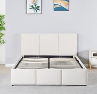 Lit moderne rembourré en tissu capitonné avec sommier à ressorts et cadre en bois, taille King 140x200cm