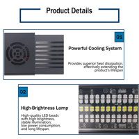 Barre lumineuse LED stroboscopique 720 LED 150W, éclairage d'effet de scène programmable DMX512 pour DJ, bar, discothèque, club et location d'événements