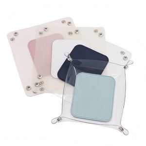 ถาดเก็บของพีวีซีหลากสีสัน สีมาการอง สำหรับจัดระเบียบของบนโต๊ะ เช่น กุญแจ เครื่องประดับ สไตล์นอร์ดิก ถาดเก็บของหนังตกแต่งบ้าน - Product Image 4