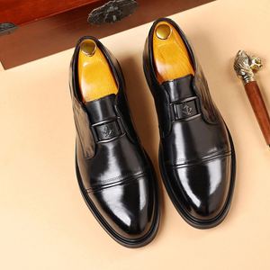Men's Business Shoes Genuine Leather Lightweight Waterproof Pointed <b>Toe</b> Formal Office Career Shoes Cowhide <b>Cap</b> Rubber Outsole - Product Image 2