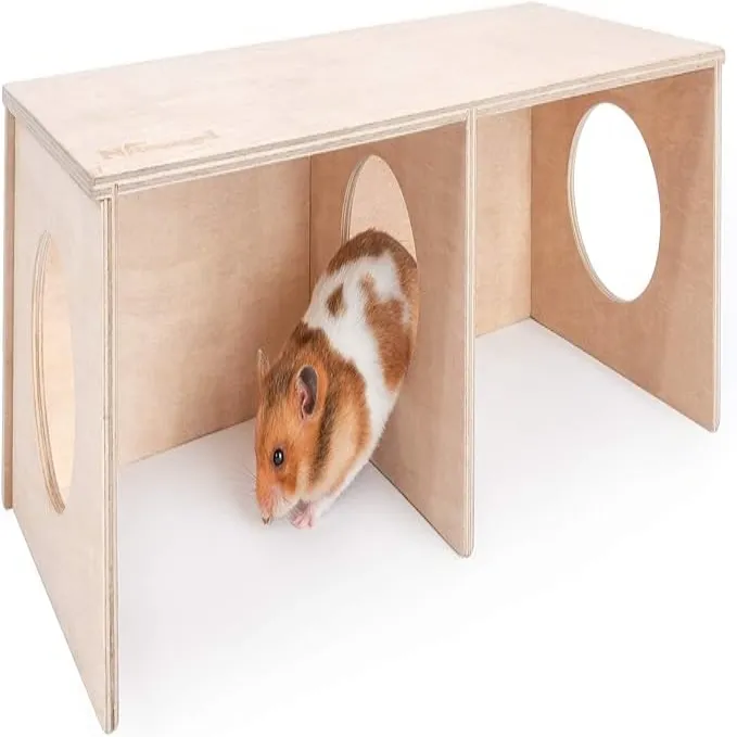 Hamster ürünleri gizli Peep döken 2 odacıklı saklanma ve tünel keşfetmek oyuncak
