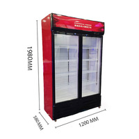 Réfrigérateur à boissons à double porte vitrée 650L - Réfrigérateur à bière commercial haute performance et vitrine réfrigérée verticale pour restaurants