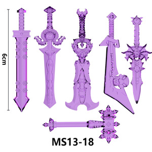 Accesorios <span class=keywords><strong>de</strong></span> bloques <span class=keywords><strong>de</strong></span> construcción <span class=keywords><strong>de</strong></span> plástico transfronterizos Grinding Beasts, piezas <span class=keywords><strong>de</strong></span> armas <span class=keywords><strong>de</strong></span> tercera parte, escudo, espada, MOC Frost's Mourning - Product Image 5