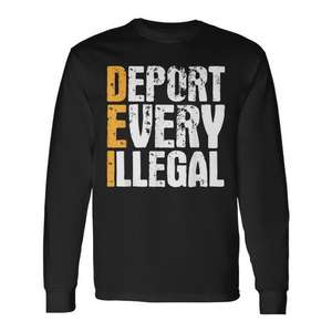 Camiseta Deport Every Illegal de manga larga, color negro, unisex, talla para adultos - Product Image 1