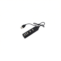 Hub USB 2.0 de 4 Puertos, 14 cm, Negro, con Interruptor de un Solo Puerto para Computadora, en Stock