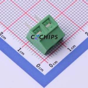 DB127V-5.08-2P-GN-S Screw Terminal Block P=5.08mm Connector ( Construction: 1x2P )( Pitch: 5.08mm )( Color: Green ) - Product Image 1