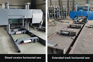 Scie à ruban diesel mobile chinoise Scie à ruban portable Scierie à bras à essence Grande roue de rabot Tête de coupe en bois - Product Image 5