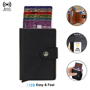 Mens bozuk para cüzdanı cüzdan Rfid Bifold kredi kart tutucu <span class=keywords><strong>Pop</strong></span> <span class=keywords><strong>up</strong></span> Metal kasa banka Hasp çile Billfold akıllı cüzdan ile erkekler için - Product Image 1