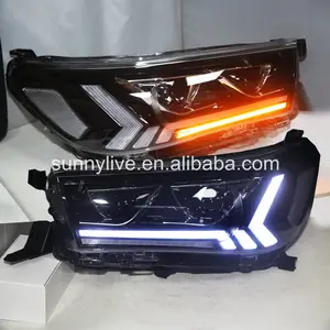 新款 led 前灯为丰田 HILUX VIGO Hilux Revo 大灯黑色外壳 YZ