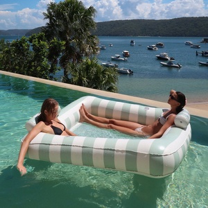 Tùy chỉnh PVC Inflatable nổi bãi biển hồ bơi mặt trời nổi giường có thể gập lại đôi mặt nước boong ghế - Product Image 1