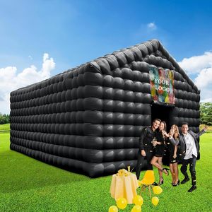 Tente cube gonflable matelassée noire pour événements, stand de fête, cabine d'exposition avec logo personnalisé pour mariage, festival, activation de marque - Product Image 1
