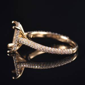 Wholesale Solid 10k <strong>14k</strong> 18k Gold 925 Sterling Silver Lab Diamond Moissanite <strong>Ring</strong> Setting Classic Semi Mount Jewelry for <strong>Weddings</strong> - Product Image 3