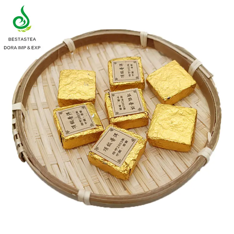 Yunnan Chinese 3 Years Puerh Tuocha shu small golden square pure puer tea cake puer tea brick