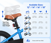 Vélo pour enfants OEM personnalisé 16 18 pouces, cadre de haute qualité, marque privée, prix de gros pour les vendeurs en ligne, export