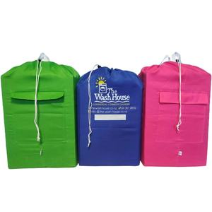 Tas cucian bawah persegi poliester tugas berat Linen kotor dengan saku besar dan pegangan untuk koleksi garmen kotor - Product Image 1