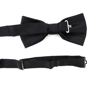 Corbata de Moño Pre-Atada de Satén Mate Tejido de Color Sólido, Hecha a Mano, Ajustable, de Poliéster, para Caballero, Fiesta, Esmoquin, Negra - Product Image 5