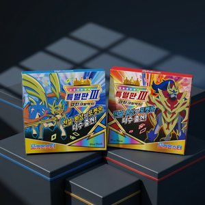 Pokemon Captain King Ddakji Special Edition Cardboard Slap Cards 12 PCS Korean <b>Kids</b> Battle Game Pog Jumbo Made Korea Distributor - Product Image 3