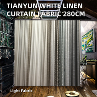 CC-1500 Direct Fabricant 300cm de large Blanc Lin Sheer Rideaux Tissus 100% Polyester pour Fenêtre Maison Textile Doublure
