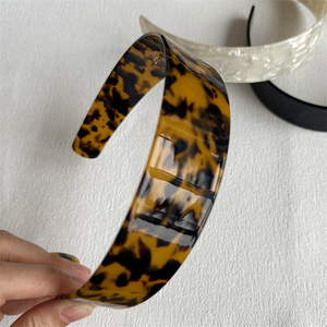 Bandeau en acétate pour femmes, style classique, écaille de tortue, large bord, épaissi, accessoires - Product Image 5