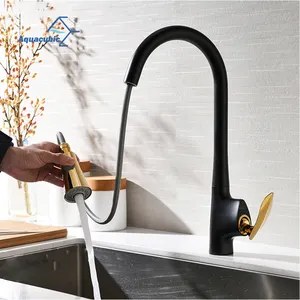 Modern Design White CUPC Single Handle Pull-Down Kitchen Faucet
