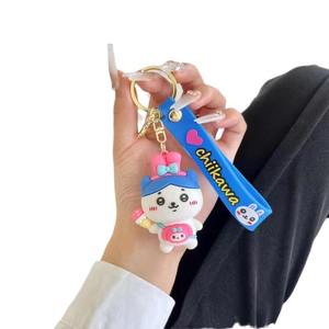 Porte-clés de la trilogie de dessins animés Ikawa, pendentif de poupée Chiikawa, décoration à suspendre pour sac, porte-clés de voiture, lot - Product Image 3