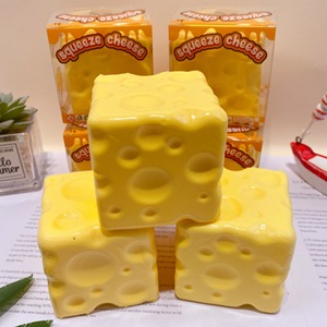Creative Simulation Thermoplastic <b>Rubber</b> 7cm <b>Block</b> Cheese Slow-rebound Stress-relief Toysqueeze Squish Anytime De-stress - Product Image 5