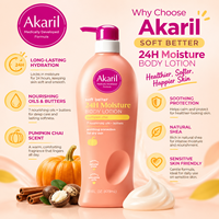 Lotion Corporelle Akaril 16 Oz Citrouille Chai Hydratation Profonde Beurres Hydratants Protection Apaisante Soin Anti-Irritations Quotidien