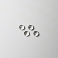 Cabochon en pierre lâche de topaze blanche naturelle polie 3.5mm coupe de rose à fond plat rond pour incrustation de collier