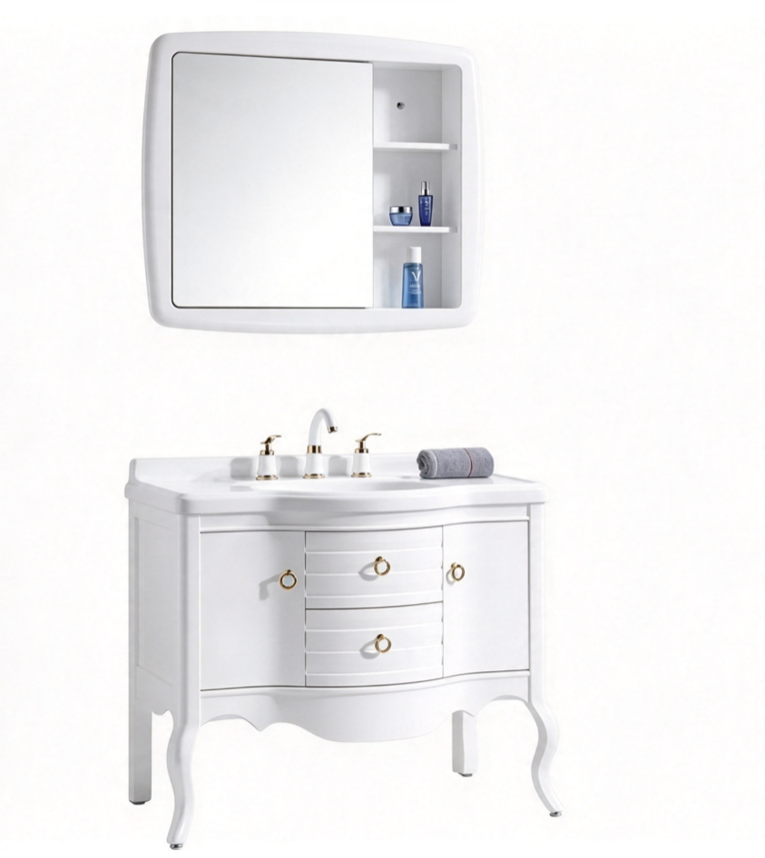 Hotel Modern PVC Cabinet Vanity with Lacquer Finish Rectangle Shape ...