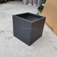 Jardinière et pot à fleurs carré grand format en acier inoxydable doré moderne pour intérieur/extérieur et jardin