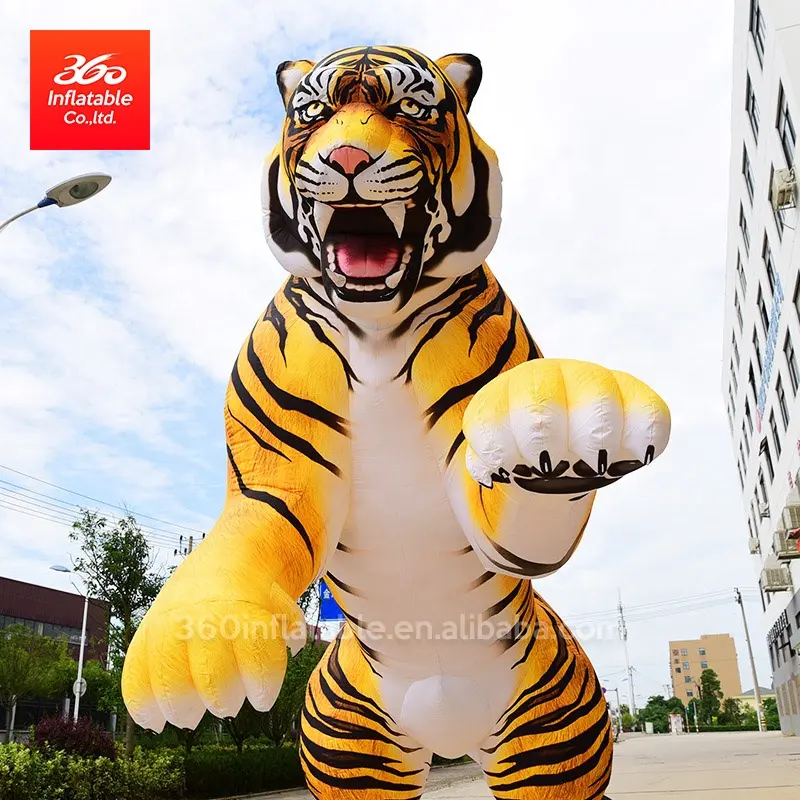 Beliebte lebensechte riesige aufblasbare Tiere Tiger Modell maßge schneiderte aufblasbare Maskottchen Tiger für Außenwerbung und Werbung