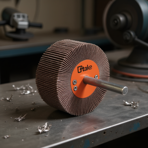 Ttake Abrasive Flap <b>Wheel</b> 100x50 Mm 6 Mm Shaft 180 Grit For Metal <b>Grinding</b> - Product Image 3