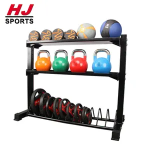 Rack de academia multifuncional, acessório de fitness para exibição de pratos de peso e de kettlebell