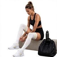 Chaussettes de compression pour femmes au-dessus du genou, soulagement de la fatigue, chaussettes sans couture