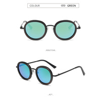 XUEDIAO Italie Designer UVA UVB protection UV400 lunettes de soleil polarisées en bois femmes rondes en métal cadre en bois lunettes