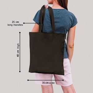 Sac fourre-tout publicitaire personnalisé réutilisable en toile avec longue anse – Portable et idéal pour les voyages, pour un usage quotidien et comme cadeau de Noël - Product Image 2