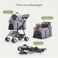 Poussette pour chien à 4 roues amovibles, roues pivotantes, absorption des chocs, transporteur pour animaux de compagnie, Cochecito, Poussette, Hundewagen
