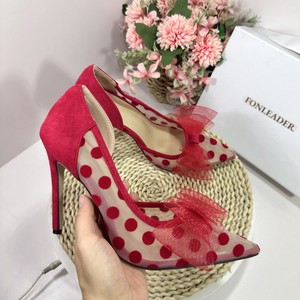 Scarpe da Donna Rosse 2026 <span class=keywords><strong>con</strong></span> Tacco a Spillo e Punta in Pizzo, Stile Romantico, Eleganti Sandali per Feste e Matrimoni - Product Image 1