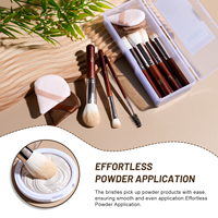 BS-MALL maquillage pinceau poudre bouffée ensemble professionnel Premium synthétique fond de teint poudre Blush visage maquillage brosse poudre bouffée ensemble