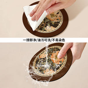 Posavasos redondo Biyi de 14 cm, tapete aislante de calor de secado rápido para taza de té, plato, mantel individual para comedor, tapete para tazón - Product Image 5