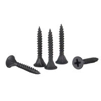 100 pièces/sac Vis à cloison sèche en acier au carbone noir à tête trompette à quatre rainures à filetage fin M3.5