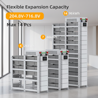 Stock UE Batterie au lithium LiFePO4 DC 200V-1000V pour stockage d'énergie domestique, haute tension, BYD, empilable, modulaire, IP65, pour réseau hybride
