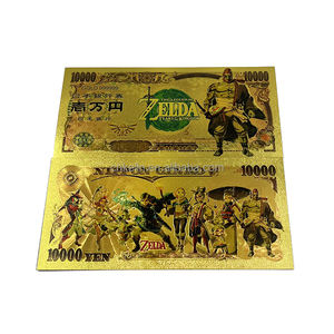 Billet de banque en or 24 carats avec motif de jeu d'anime japonais <span class=keywords><strong>Zelda</strong></span>, 10 000 yens - Product Image 4