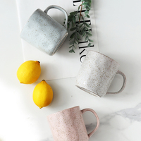 Ensemble de tasses en céramique mouchetée – Tasses à thé et à café en porcelaine de qualité supérieure, disponibles en bleu, gris, rose – Vente en gros pour cadeaux d'entreprise et usage domestique