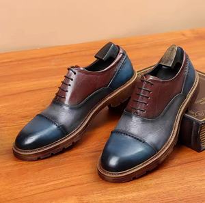 Chaussures Oxford en cuir pour homme, chaussures habillées en cuir pour homme, chaussures en cuir de crocodile marron pour homme, chaussures pas chères pour homme - Product Image 1