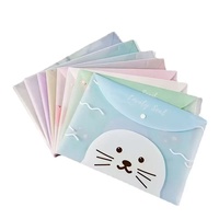 Kantor Sekolah cetak khusus tombol A4 alat tulis Pvc tas bening berkas dokumen amplop surat