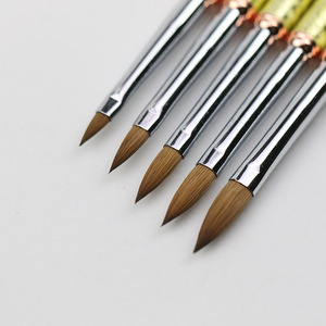 Pinceau à ongles en poils de Kolinsky 20%-100% pour acrylique, taille 2-10, manche en métal pour manucure décorative - Product Image 6